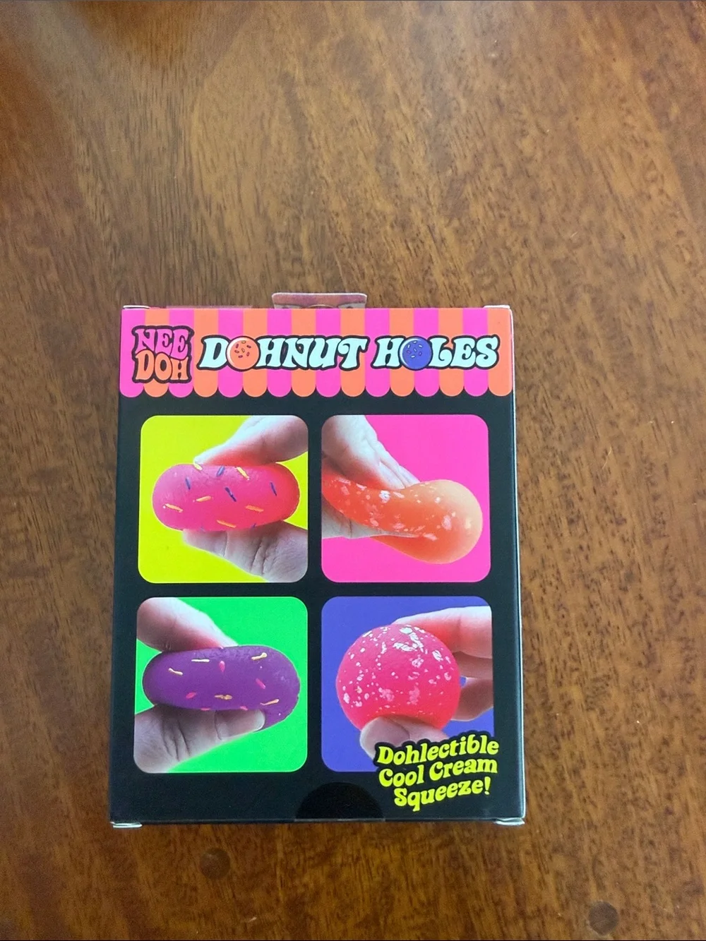 Donut Holes 4-Pack Squeeze Toys - Pink, Coral, Bright Pink, Purple